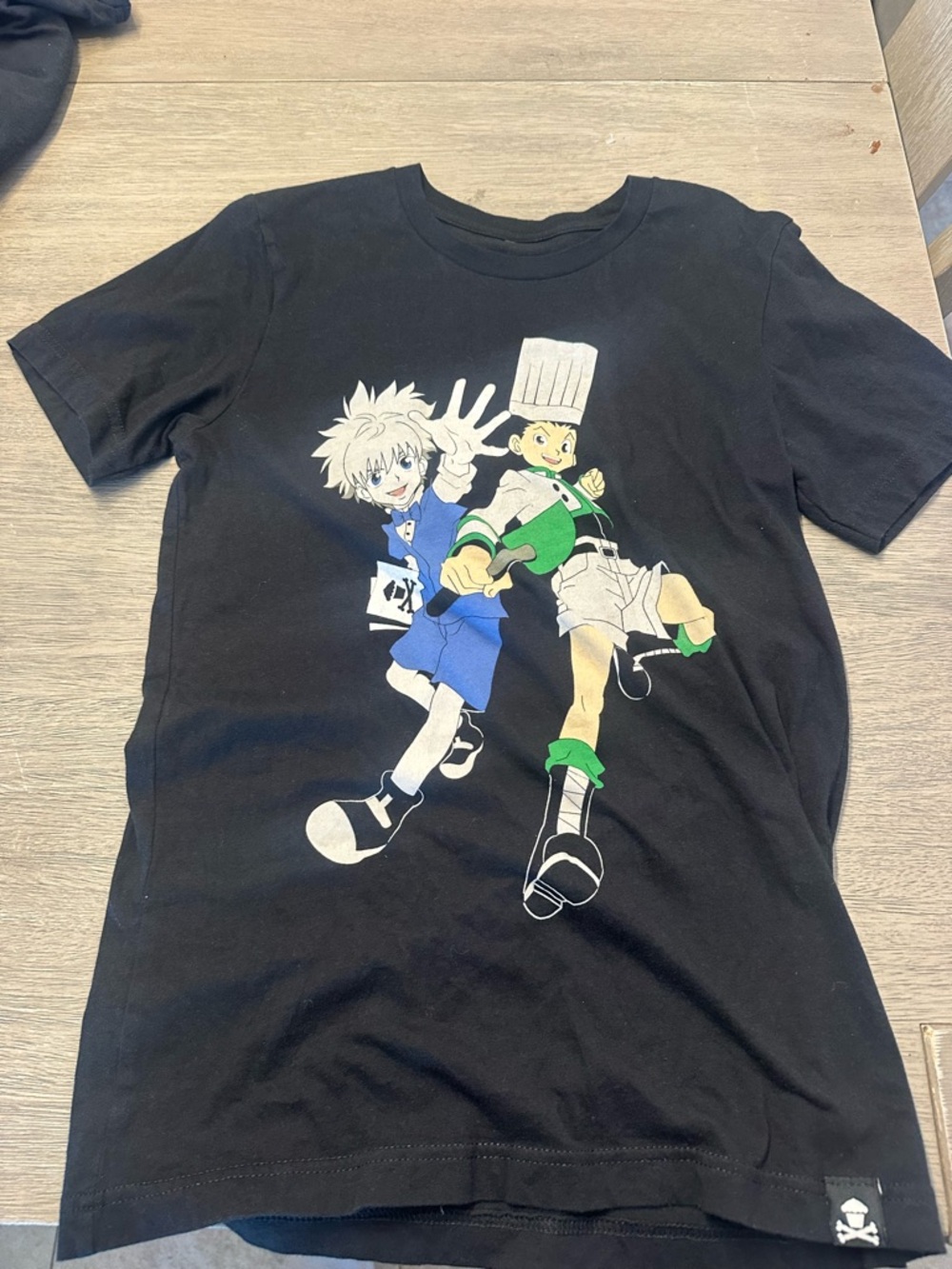 Black Kids' Anime Graphic Tee - Hunter-Inspired Characters